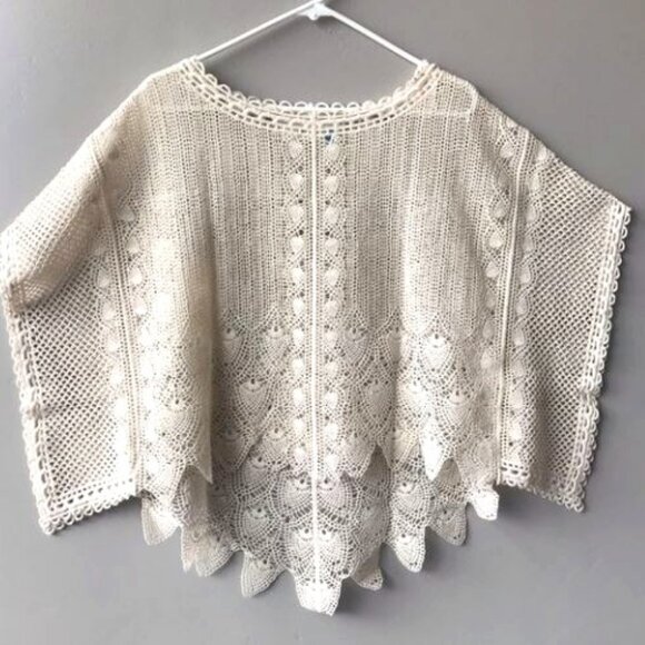 NWT Sparrow By Anthropologie Crochet Poncho XS/Small MSRP $118 - Picture 1 of 13